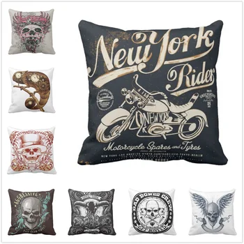 

Pillow case Punk Skull Cushion Cover Cotton polyester Printed Throw Pillows Decorative