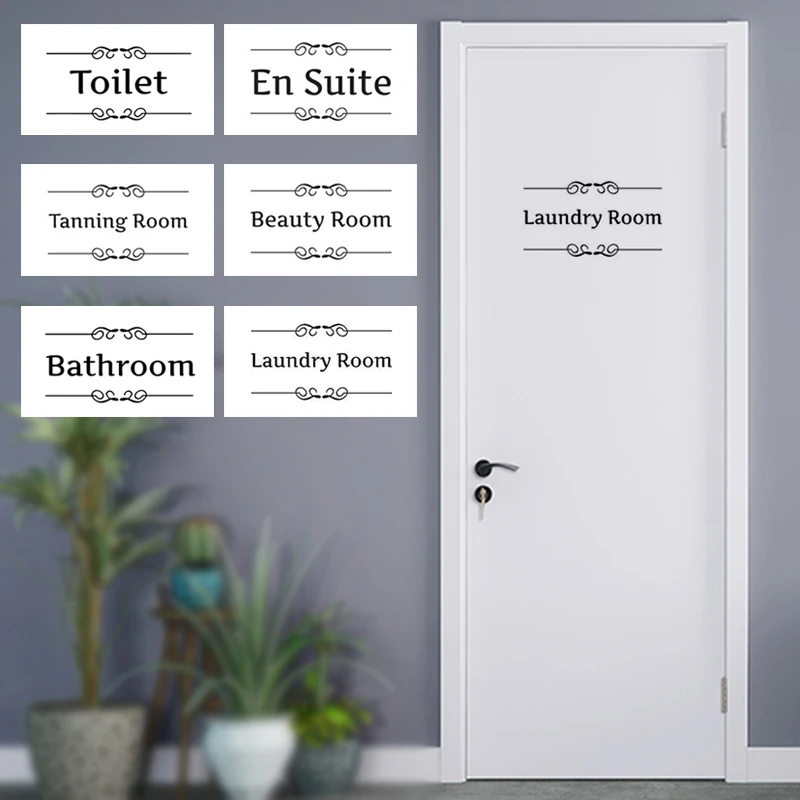 

For Bathroom Self Adhesive 1PC Door Stickers Toilet Sign Decal Hotel Home Decoration Popular Wallpaper Waterproof Wall Stickers
