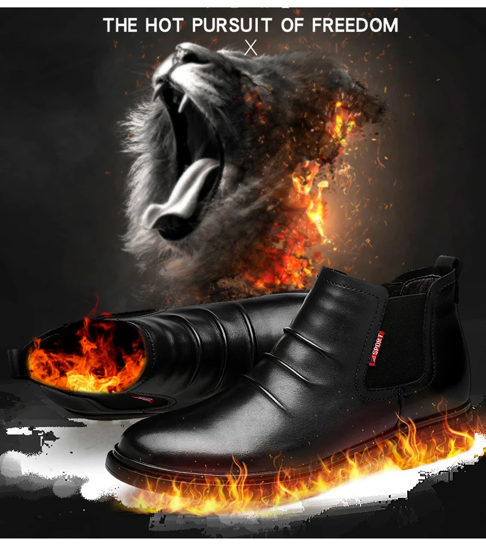 Г. Зимние мужские ботинки повседневная обувь из натуральной кожи в стиле милитари большой размер 35-47 Зимние ботильоны мужские ботинки «Челси» для мужчин