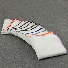 6 шт./партия, модный мужской Карманный костюм-полотенце, аксессуары, платок, хлопок, белый цвет, носовой платок 23*23 см