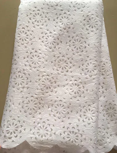 Tela de encaje seco africano Voile suizo de alta calidad Cordón de corte láser tela bordada nigeriana para boda SLL3137 Lila