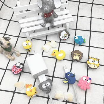 

100pcs Animal cable protector for iphone usb cable organizer charger wire holder cable winder for iphone 6 7 8 X freeshiping