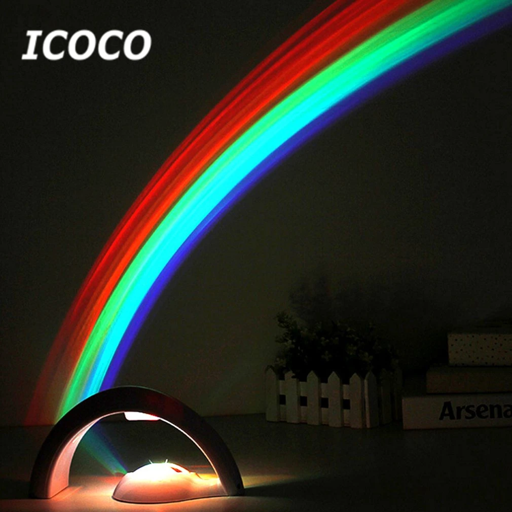 ICOCO светодиодный ночник 2 го поколения 3D романтический Радужный проектор цветная