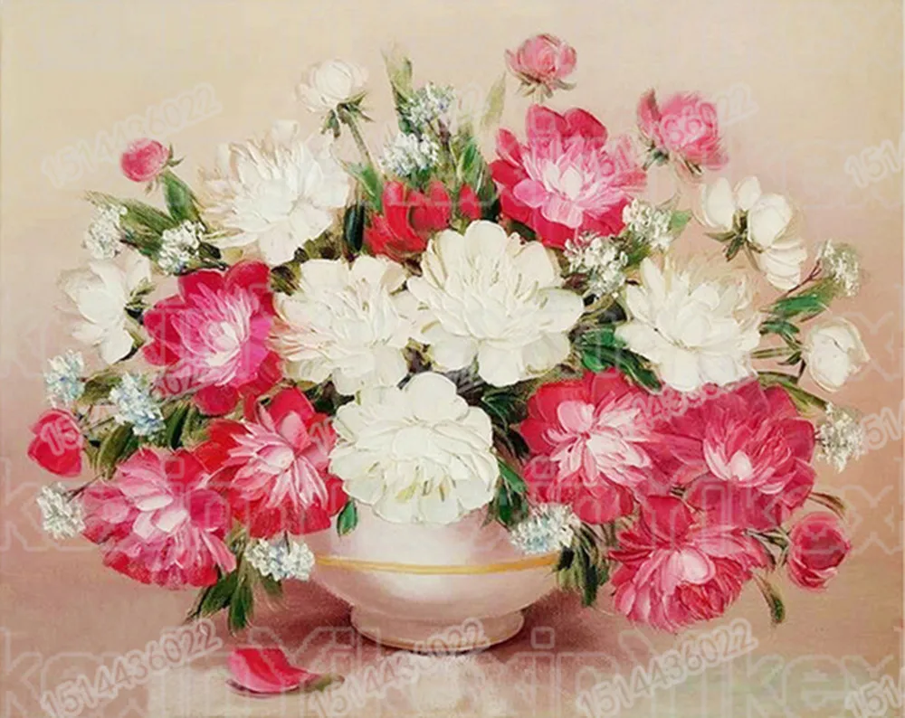 DIY 5D Diamond Painting Peony Pattern Europe Home Decor Full round Embroidery Flowers Series Weeding Gifts | Дом и сад