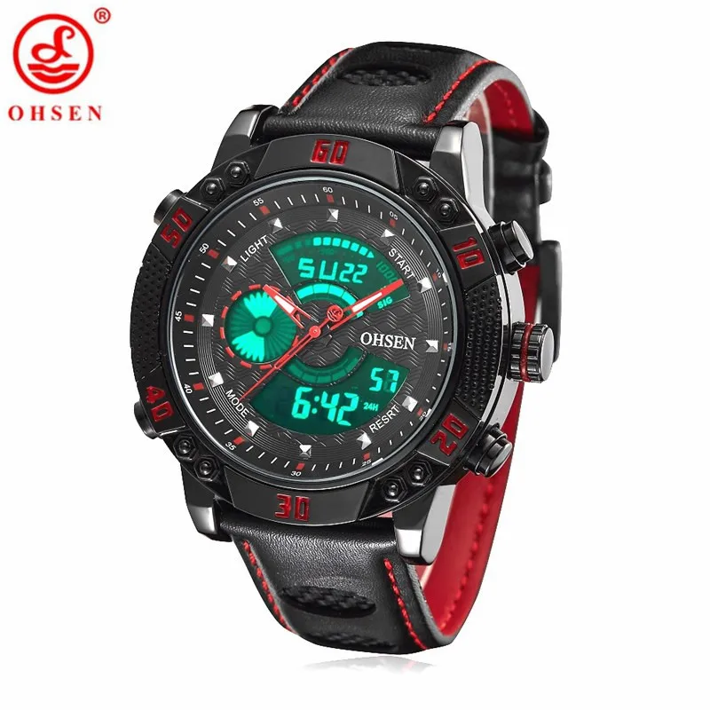OHSEN Relogio Masculino оригинальные часы De Marca мужские роскошные брендовые кварцевые для