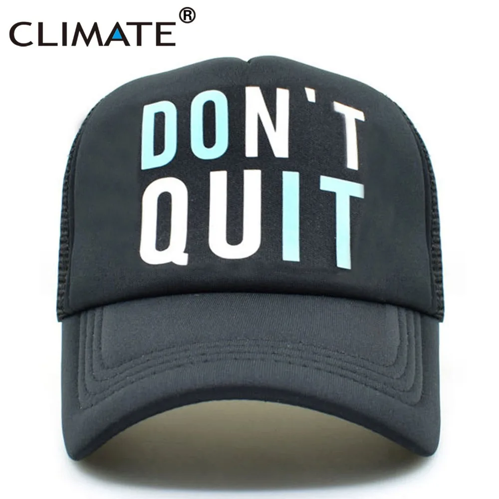 

CLIMATE GYM Fitness Trucker Caps Men Women Bodybuilding Fans Cap Black Cool Do It Mesh Cap Don't Quit Keep Muscle Cap Hat