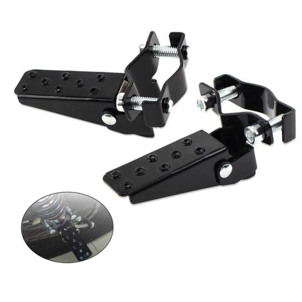 Retro Motorcycle Clamp On Steel Axle Foldable Foot Step Pegs Bicycle Adjustable