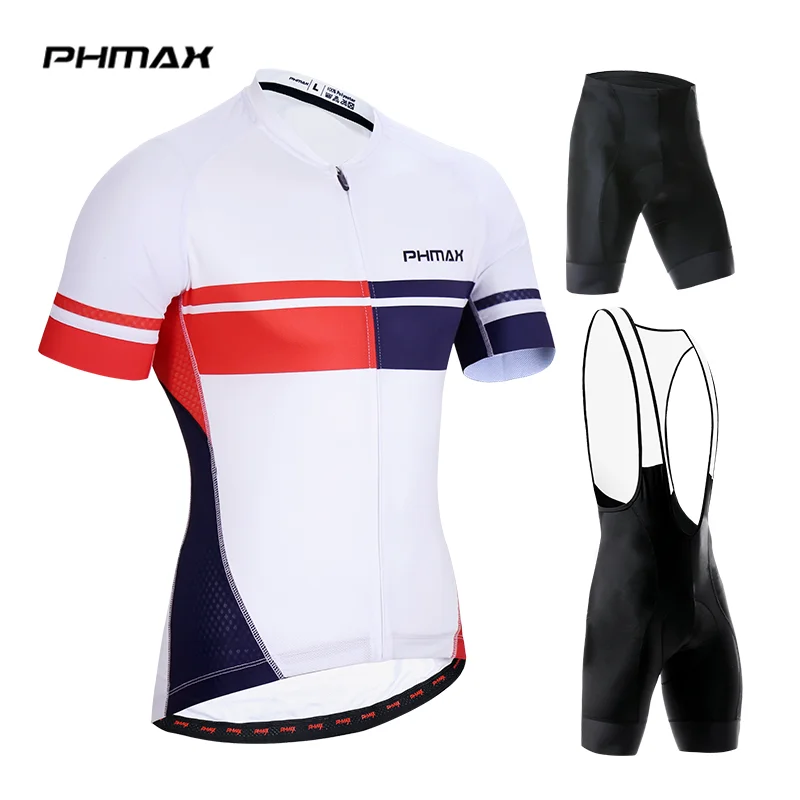 

PHMAX 2019 Anti-UV Short Sleeve Cycling Jersey Set MTB Bike Cycling Bib Shorts Summer Quick-Dry Mountain Bicycle Sportswear