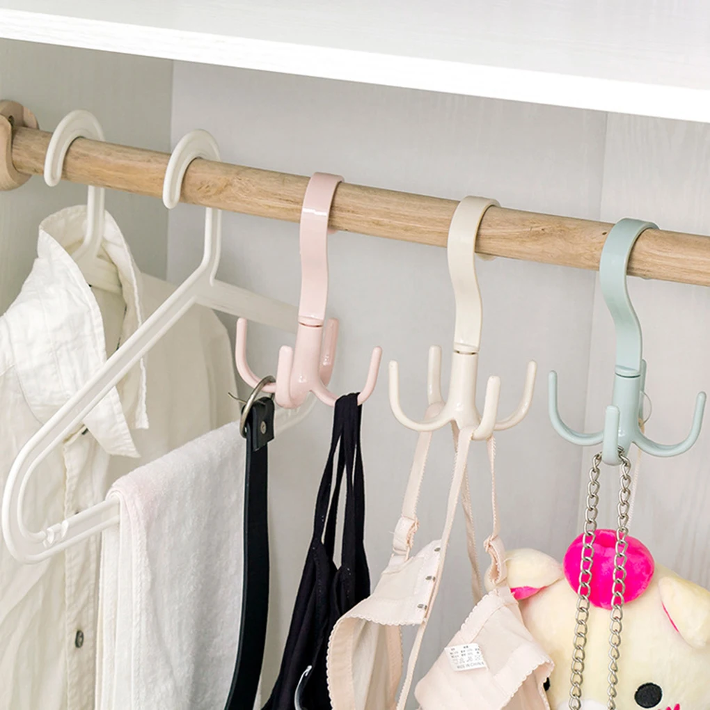 

Feiqiong Plastic Clothing Hanger Rotating Four-Claw Hook Multi-Function Tie Scarf Hanger Bag Hanging Hook Closet Drying Hanger