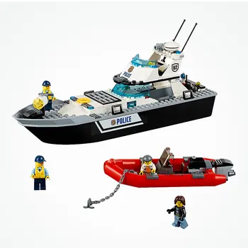 Legoing City Police Patrol Boat 200 pcs Military SWAT Team Set Toys for Children Compatible Legoing City