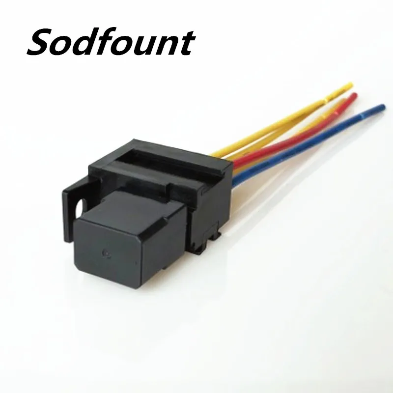 

1pcs Violet car relay 12V 35A 4 pin with cable socket