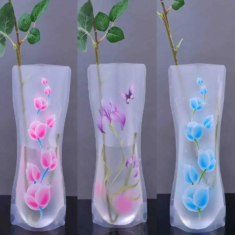 Экологичный складной цветок ПВХ прочная ваза домашняя Свадебная вечеринка легко хранить
