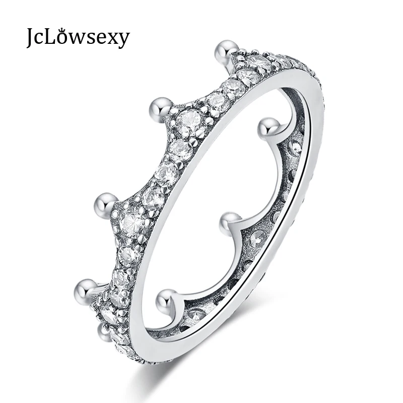 

Authentic 925 Sterling Silver CZ Crystal Silver Gold Rose Gold Color Enchanted Crown Ring For Women Finger Rings Fit Pan Jewelry