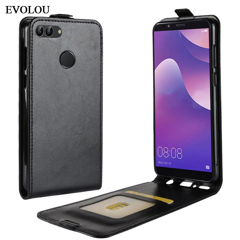 

Vertical Flip Leather Cover for Huawei Y9 2018 Case Enjoy 8 Plus Cover UP Down Leather Case for Huawei Y9 2018 Phone Bag Cover