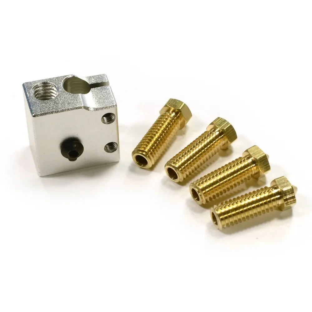 Best Funssor High Speed Print Pack for RepRap 3D Printer 3.0mm filament All Metal Hotend, 4 x Nozzles + Heater Block