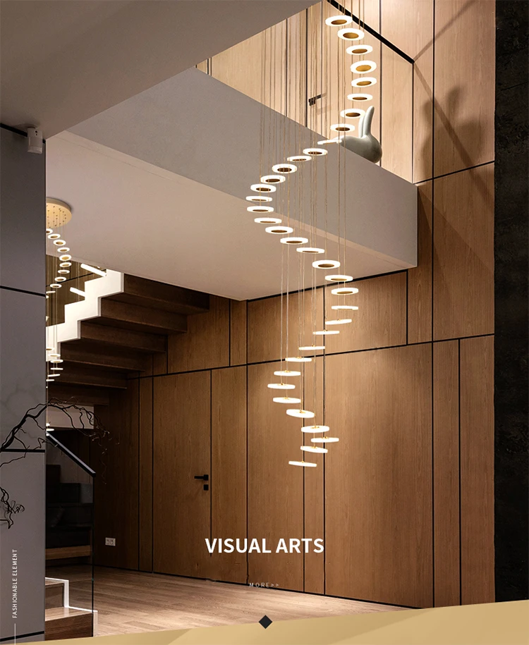 Modern LED chandelier living room pendant lamp bedroom fixtures stairs suspended lights restaurant hanging lighting luminaire