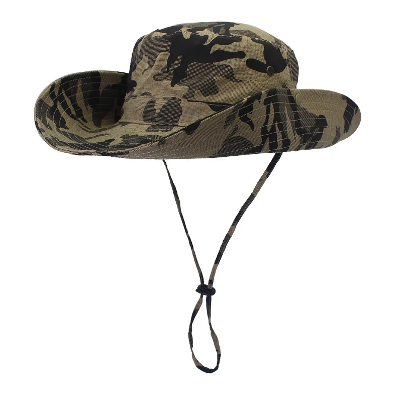 Camouflage Large Eaves Topi Outdoor Sun Fisherman Fishing Jungle Hats