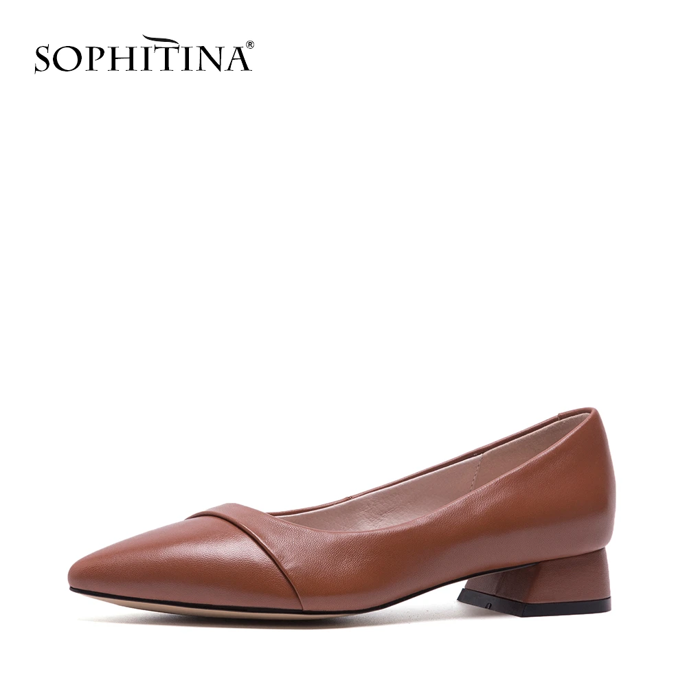Sophitina新婦人パンプスホット販売シープスキンスリップオン女性の靴コンサイス熟女ポインテッドトゥになってオーバーエッジパンプスpo61 Women S Pumps Aliexpress