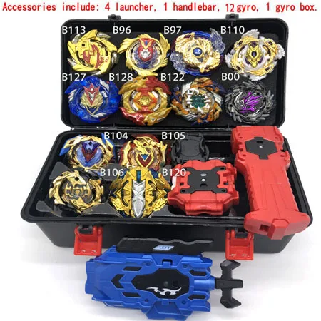 Beyblade Burst B-127 B-128 игрушки Арена распродажа бей лезвие с пусковым устройством и коробки, волчок, бейблэйд за упаковку Слива Fafnir Феникс Blayblade - Цвет: 12PCS - C