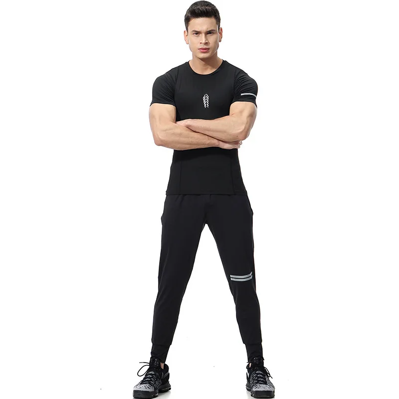 Grntamn Fitness Male Short Sleeved Elastic Tight Fitting Quick Drying