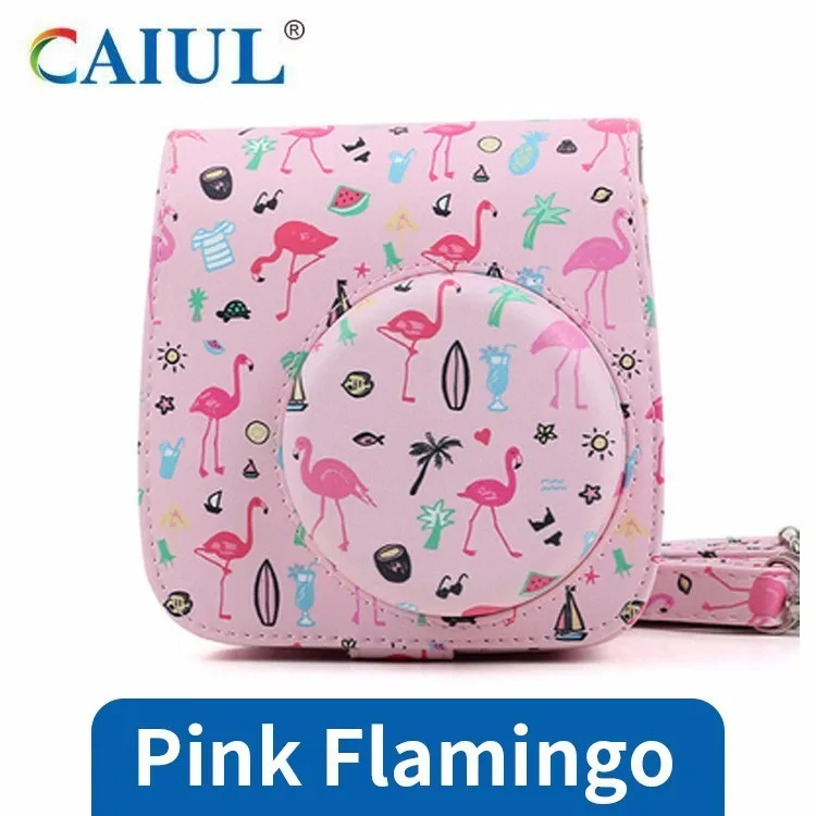 Pink Flamingo Fujifilm Instax mini чехол для камеры pu кожаный чехол с плечевым ремнем для Instax Mini 9 Mini 8 Mini 8+ мгновенная камера - Цвет: Pink Flamingo