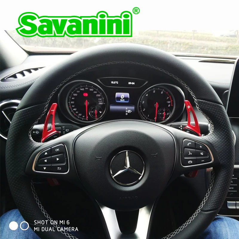 Savanini алюминиевый руль сдвиг весло расширение для Benz A B C E G CLA GLA GL ML класс W205 W212 авто аксессуары