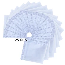 BAIYIXIN дамы 60 S хлопчатобумажные носовые платки женские мягкие однотонные чисто белое кружевное Hankies для свадьбы