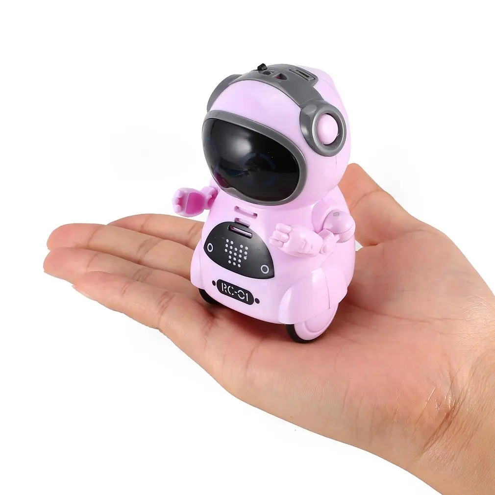 

3 Color Mini Pocket Robot Talking Walk Music Dance Light Voice Recognition Interactive Smart Kids Robot Model Toy Birthday Gift
