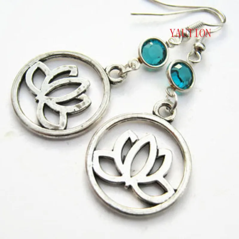 

Lotus Flower Birthstone Earrings, Personalized Lotus Earrings, Buddhist Earrings, Hindu Jewelry, Yoga Gift, Lotus Jewelry