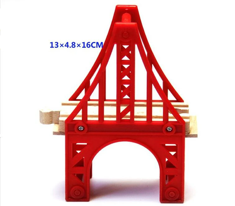 EDWONE All Kinds Of Bridge Wood Magnetic Train Beech Wooden Railway Track Accessories Fit Wooden   Biro Tracks 9