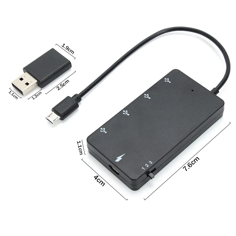 4 USB 2,0 к Micro USB OTG адаптер зарядного устройства Универсальное зарядное устройство для смартфонов U диск MP3 для Windows системы планшеты профессиональные