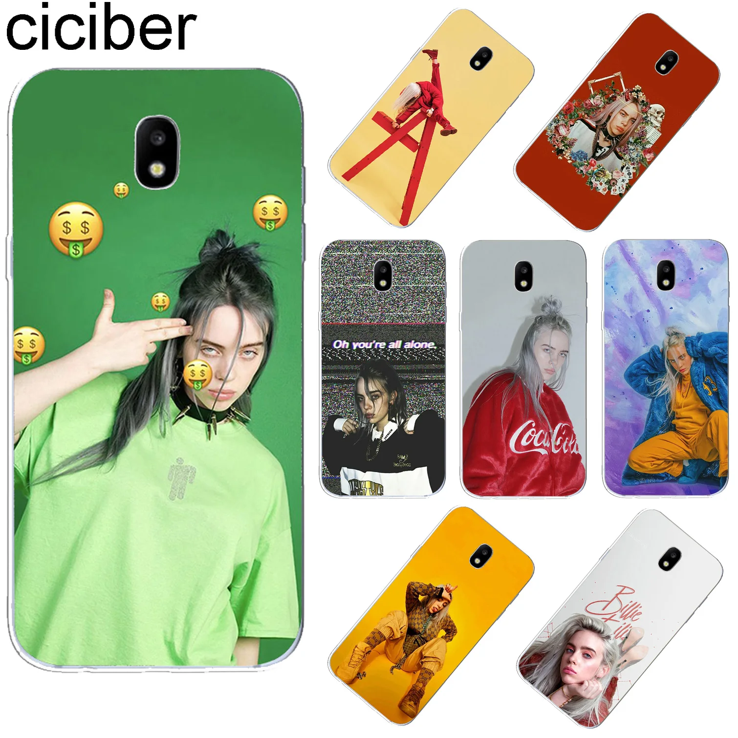 

ciciber For Samsung Galaxy J 5 2 3 4 1 6 7 8 Pro Core Prime mini Plus 2016 2017 2018 Soft TPU Phone Cases Singer Billie Eilish