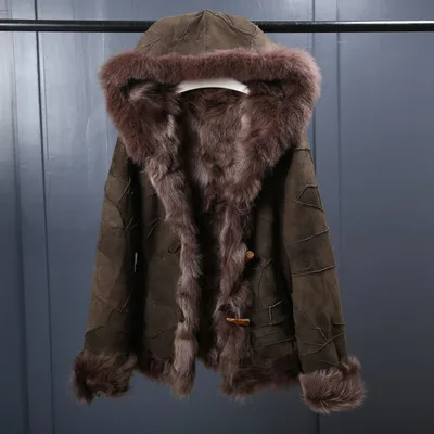 Зимнее женское пальто из натурального меха ягненка, женская верхняя одежда из натурального овечьего меха, натуральная шерстяная куртка с мехом, Новое поступление, бренд - Цвет: Color 1