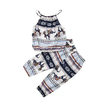 

Toddler Kid Baby Girl Summer Clothes Strap Ruffle Casual Vest Tops+Long Pants Leggings Outfits Set Toddler Clothes