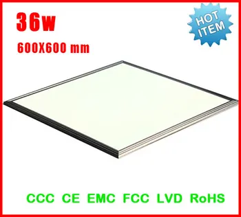 

36W led panel ceiling lamps lights 600x600MM square led panel lights AC85-265V 5PCS/ lot Free Shipping