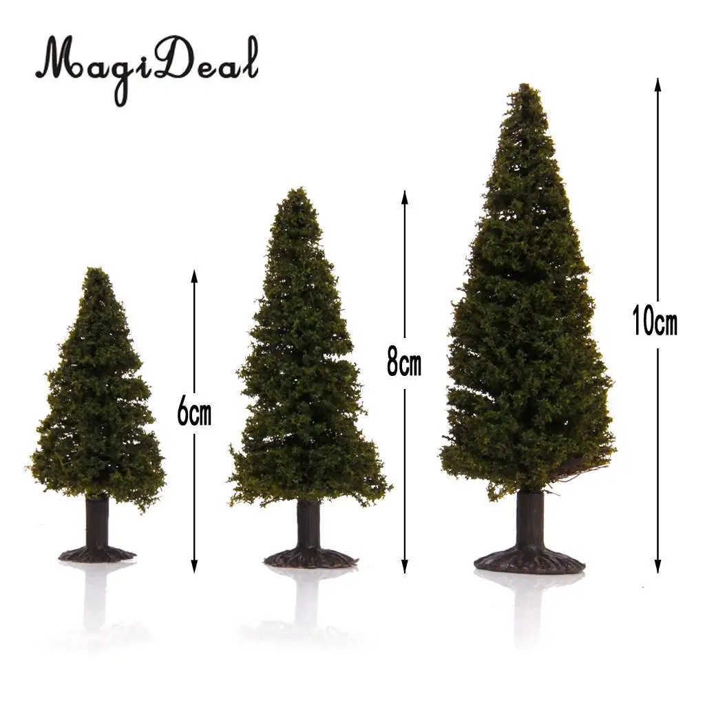 Boxed 15Pcs Multi Scale Cedar Model Trees Train Track Street Railway Building Diorama Scenery HO N Z