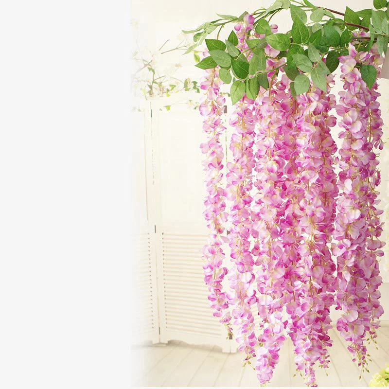 

3 Heads of Artificial Rattan Willow Flower Artificial Flowers Home Wedding Garden Flower Wall Decoration DIY Flower Arrangement