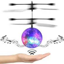 Rc игрушки epochair RC летающий мяч Радиоуправляемый Дрон вертолет мяч встроенный Диско Музыка с сверкающих светодиодное освещение для детей и подростков