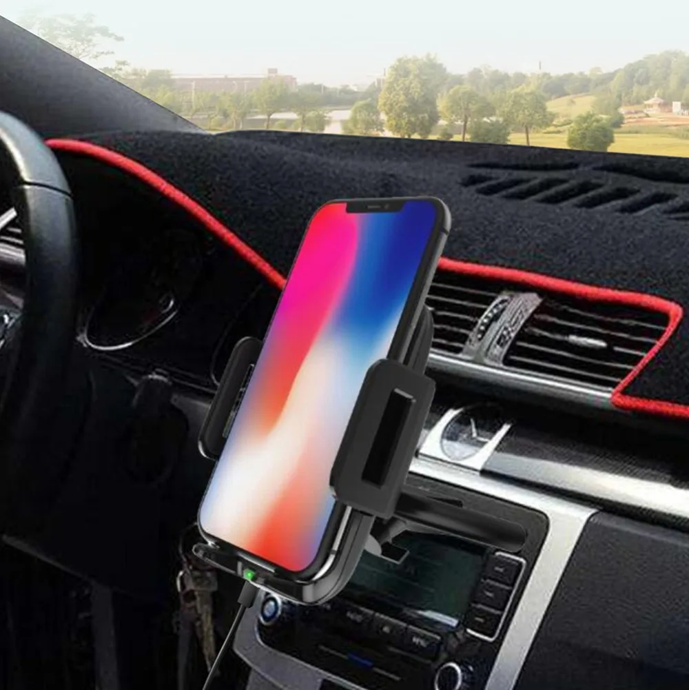 Автомобильное зарядное устройство Qi с CD слотом для iPhone X XR 8 Plus быстрая