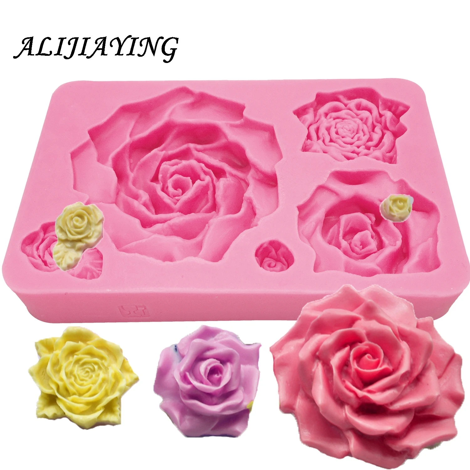 1Pcs Big Rose Flower Soap Mold Silicone Baking Sugarcraft Cake Decorating Tools Fondant Chocolate Molds Border Mould D0757 | Дом и сад