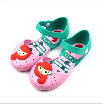 

New Melissa Kids Sandals Jelly Sandals For Baby Girls Shoes Children Summer Cute Mermaid Cartoon Beach Shoes Infant Sandalia