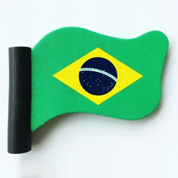

Double Sides Printed Green Waving Brazil Flag Cartoon Antenna Balls EVA Foam Aerial Toppers Decoration Car Styling Roof Ornament