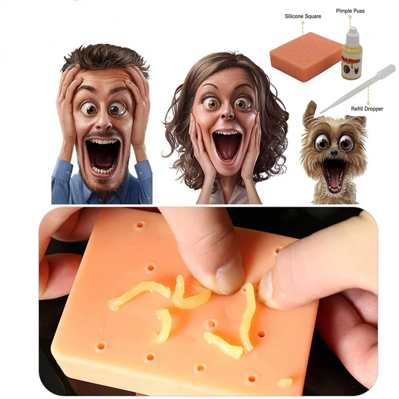 

Pimple Popper Toy Funny Stress Game Squeezing Popping Remover Stop Picking Kids and Adults Stress Reliever Toys Gift