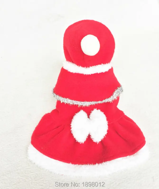 Pet Рождественская одежда для собаки платье для кошек куртка Теплые Зимние Пальто кофта с капюшоном для домашнего животного верхняя одежда с рождественской шляпой и бантом
