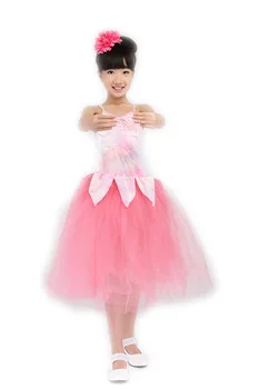 

2016 Hot Sale Kids female Child Dance Dress child Clothes Spaghetti Strap Evening Dress Costume Performance Wear