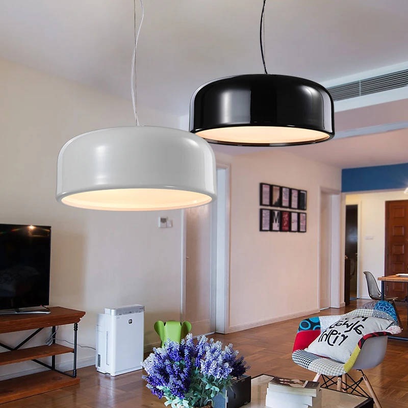 

Modern Round Restaurant Led Pendant lights Black/White 220V Northern Europe Bar Coffee shop Pendant Lamp Ceiling Hanging Lights