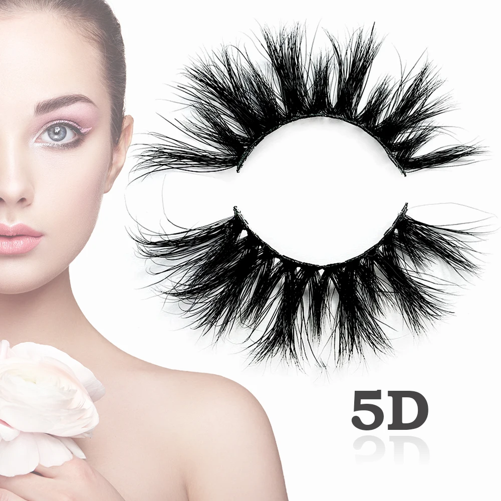 

5D Eyelash Extensions Mink Lashes Makeup Extra Length Volumn Strip Thick False Eyelash Handwork Private Mink Eyelashes