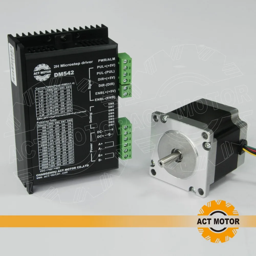 

Free ship from Germany!ACT Motor 1PC Nema23 Stepper Motor 23HS6620B Dual Shaft 185oz 56mm 2A 6-lead+1PC Driver DM542 4.2A 50V
