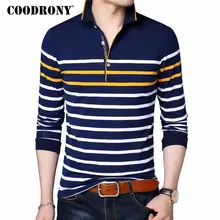 COODRONY Футболка мужская повседневная полосатая с длинным рукавом Топы Мужская знаменитая одежда известного бренда осень мягкая хлопковая Футболка мужская футболка Homme 8608