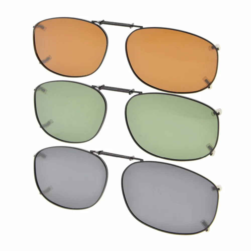 

C89 Eyekepper Grey/Brown/G15 Lens 3-pack Clip-on Polarized Sunglasses 54x37MM